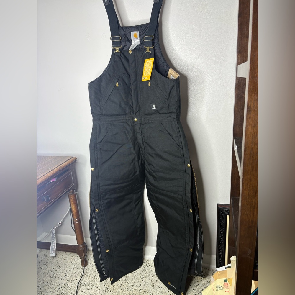 Carhartt Extremes Yukon Arctic Bib Overall Mens 32x30 R33 BLK Quilted Insulated